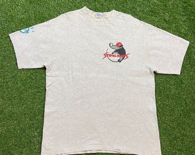 Vintage Maui Stingrays T Shirt Tee Made USA Size Large L Hawaii Baseball MLB Beautiful Island of USA Palm Trees Beach Honolulu Mano