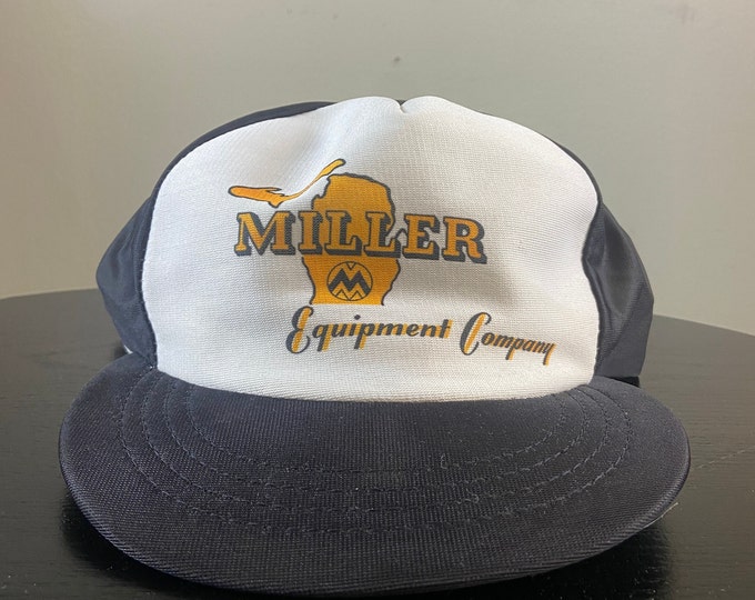 Vintage Miller Equipment Company Snapback Hat OSFA Manufacture Trucking Shipping Work Wear 1990s 90s
