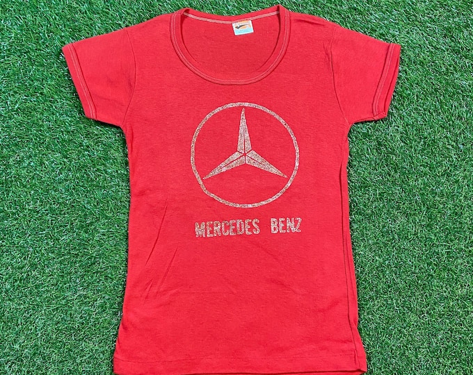 Vintage Mercedes Benz T Shirt Tee Plymouth Made USA Size Xtra Large XL Classic Luxury Car 1970s 70s