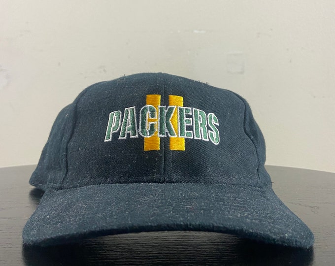 Vintage Green Bay Packers Snapback Hat 7 OSFA NFL Football Wisconsin Pack Cheese Head 1990s 90s