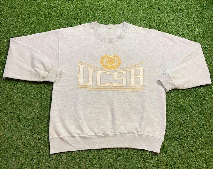 Vintage University of California Santa Barbara Crewneck Sweatshirt Size Xtra Large XL UCSB NCAA College Football Pull Over Oversized 90s