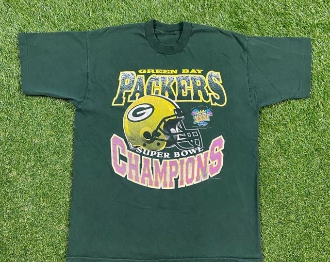 Vintage Green Bay Packers Super Bowl XXXI T Shirt Tee Size Xtra Large XL NFL Football Wisconsin Brett Favre 1990s 90s