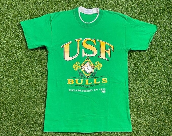 Vintage University of South Florida T Shirt Tee Made Usa Size Xtra Large XL USF Bulls Tampa Bay Florida NCAA College Football 1990s 90s