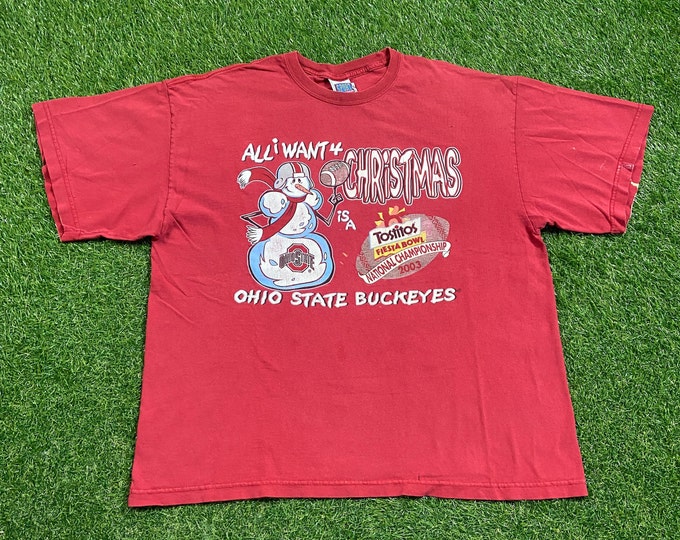 Vintage Ohio State University T Shirt Tee Size XXL 2XL Buckeyes Cleveland OSU NCAA College Football Basketball 00s