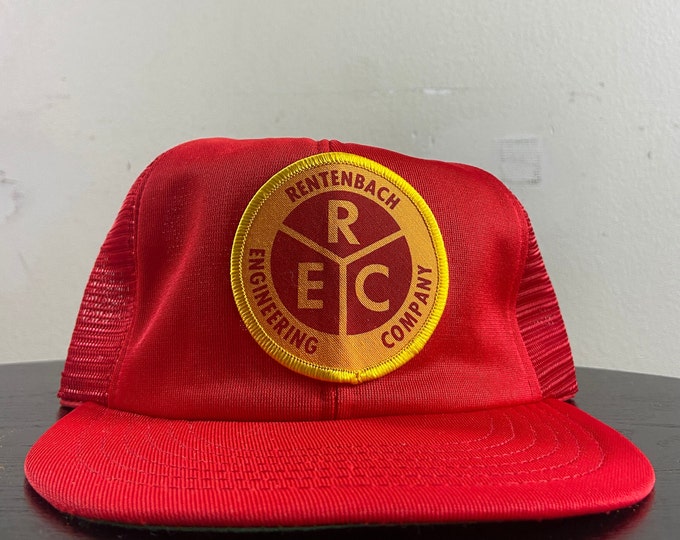 Vintage Retenbach Engineering Company Snapback Hat Made USA OSFA Construction Multicolor Classic Trucker Hat Rare Cap 1990s 90s