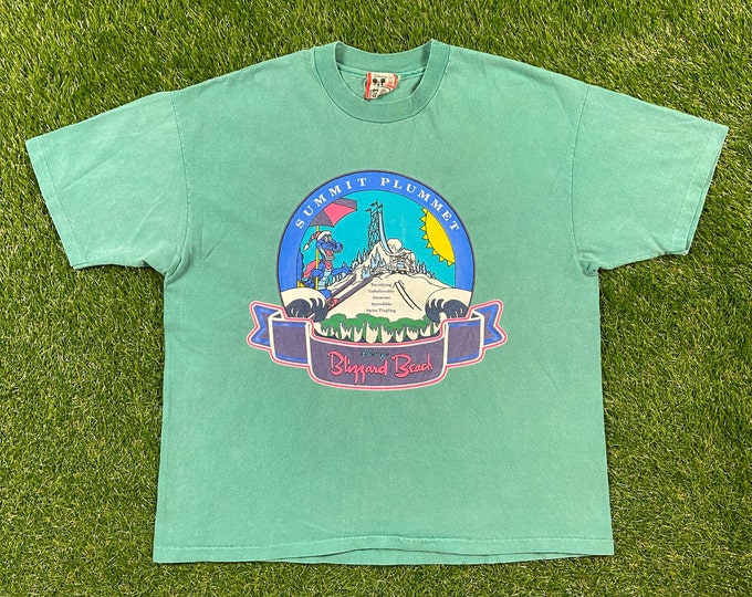 Vintage Disney's Blizzard Beach Summit Plummet T Shirt Tee Disney Design Made USA Size Small / Medium Walt Disney Magic Kingdom Mickey Mouse