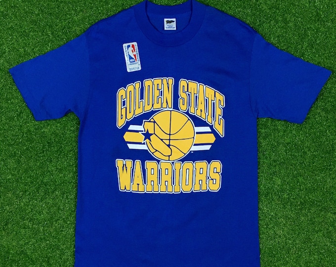 Vintage Golden State Warriors NBA 1980s 80s T Shirt Trench San Francisco California Made USA Basketball Brand New Old Stock Original Classic