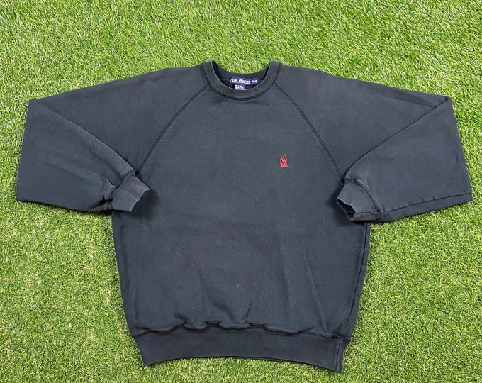 Vintage Nautica Crewneck Sweatshirt Size Medium M Quality 90s Comfortable Fit American Apparel 1990s Sailing Gear Yacht Ocean