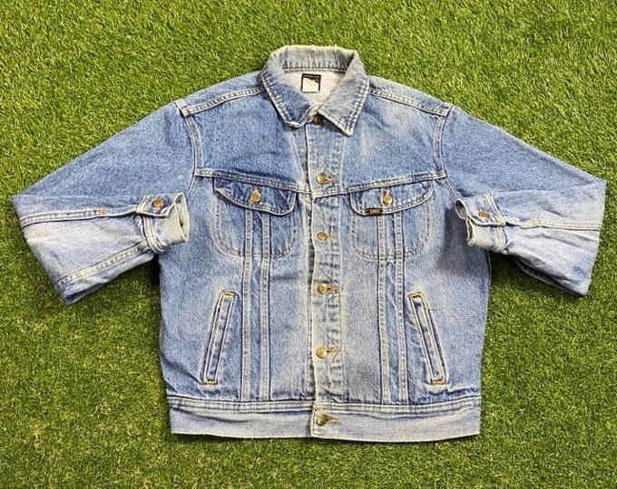 Vintage Lee Jean Jacket Size Small S American USA Classic Blue Jean Jacket Button Down 1990s 90sOriginal