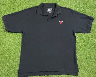 Vintage Chicago Bulls Polo Shirt Starter Size Xtra Large XL Basketball NBA Finals Classic Michael Jordan 1990s 90s