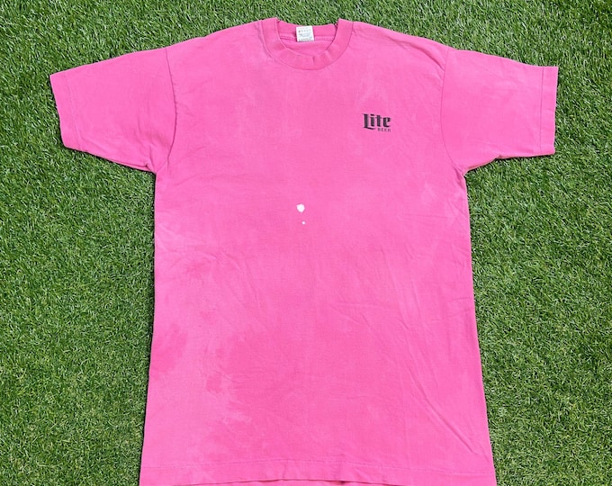 Vintage Miller Lite T Shirt Tee Made USA Size Large L American Light Pilsner Beer Milwaukee Wisconsin Brew 1990s 90s