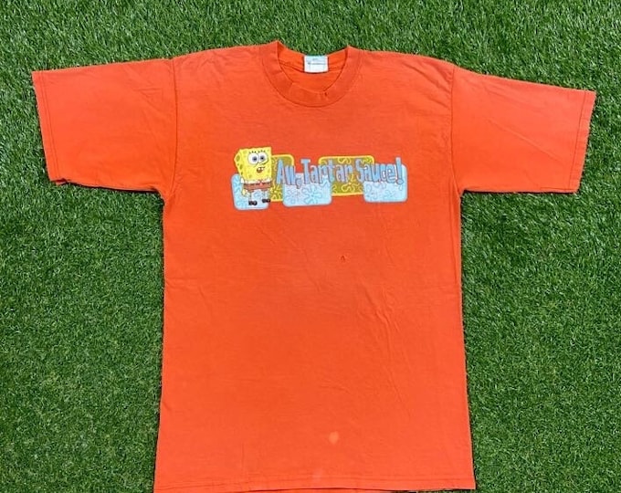 Vintage SpongeBob SquarePants T Shirt Tee Made USA Nickelodeon Classic Cartoon 00s