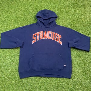 Vintage Syracuse University Hoodie Sweatshirt Made USA Size Xtra Large XL New York Orangemen NCAA College Football Ny 1990s 90s Pull Over