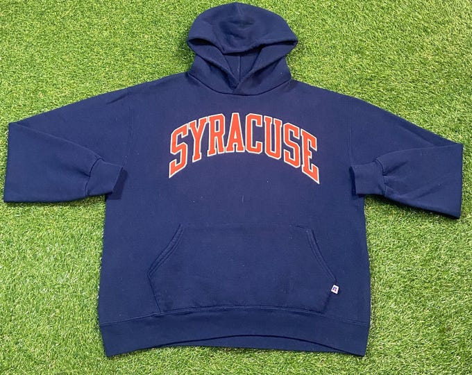 Vintage Syracuse University Hoodie Sweatshirt Made USA Size Xtra Large XL New York Orangemen NCAA College Football Ny 1990s 90s Pull Over