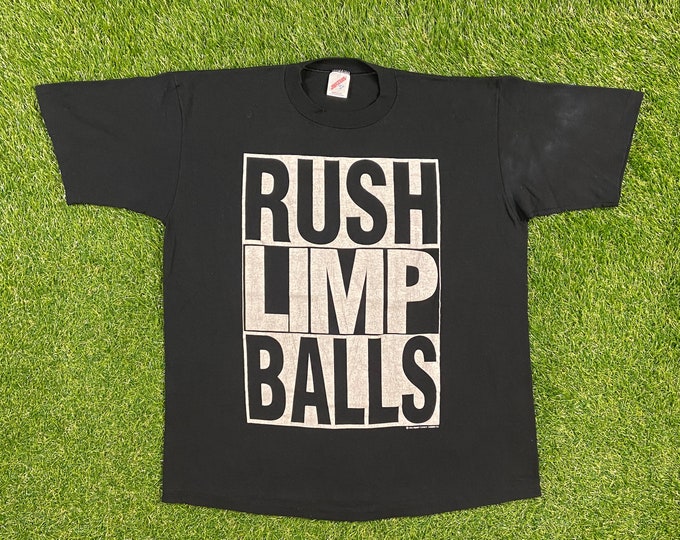 Vintage Rush Limp Balls T Shirt Tee Jerzees Made USA Size Xtra Large XL Rush Limbaugh Parody Comedy Politics