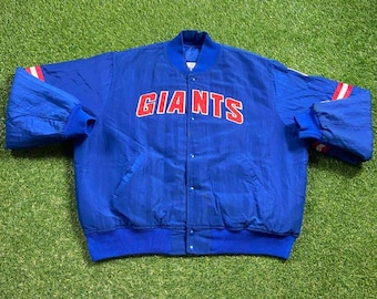 Vintage New York Giants Jacket Bomber Varsity Style Coat Starter Size Xtra Large XL NFL Football Classic NY Eli Meadowlands 1990s 90s