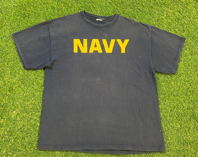 Vintage United States Navy T Shirt Tee Size Large L Marines Army United States Military Veteran Sea 1990s 90s