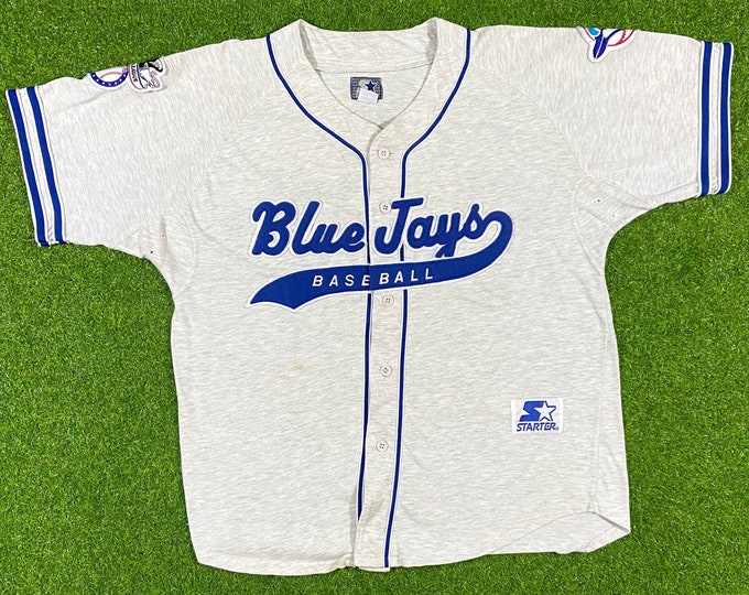 Vintage Toronto Blue Jays Jersey Starter Size Large MLB Baseball American League Oversized 90s Canada 1990s The 6 L Script