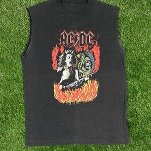 Vintage AC DC T Shirt Rock Band Tee Size Medium M 1980s 80s Rock Tee ...