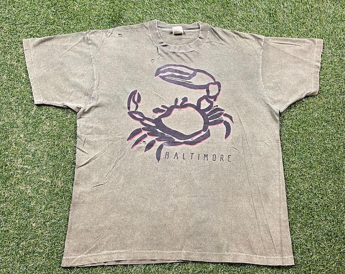 Vintage Baltimore T Shirt Tee Fruit of the Loom Made USA Size Xtra Large XL Ravens Orioles Maryland 1990s 90s
