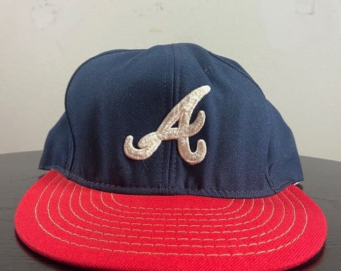 Vintage Atlanta Braves Snapback Hat Made Usa OSFA MLB Baseball Georgia ATL National League Classic Hank Aaron Home Run 1990s 90s