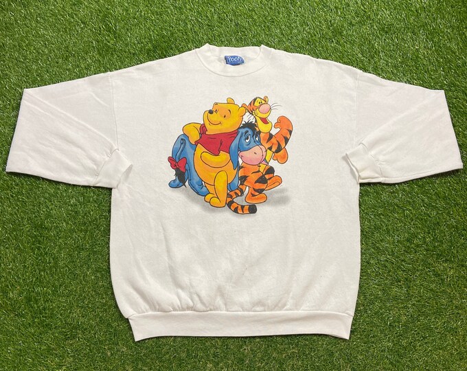 Vintage Winnie The Pooh Crewneck Sweatshirt Made USA Size Xtra Large XL Walt Disney World WDW Classic Cartoon Mickey Mouse Pooh 1990s 90s