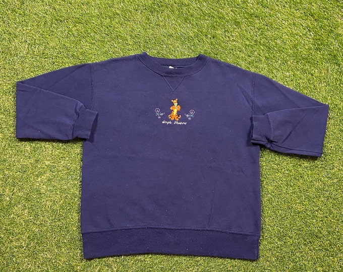Vintage Tigger Crewneck Sweatshirt Winnie the Pooh Bear Hanes Size Small S Walt Disney World 80s 90s Wdw Disneyland Oversized