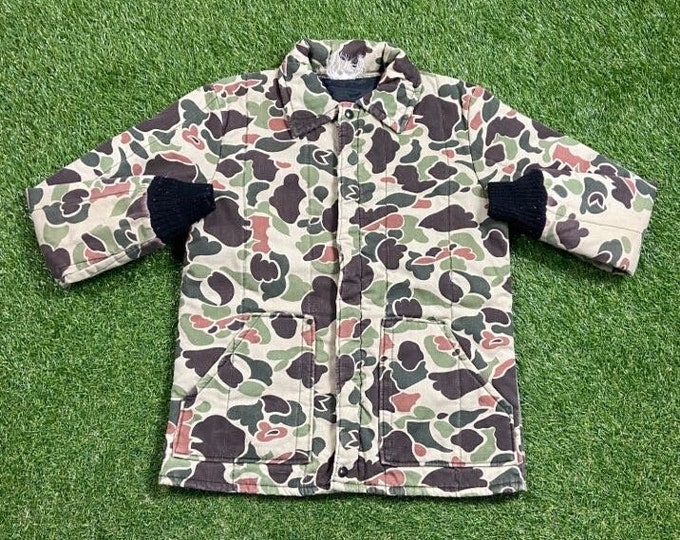 Vintage Camo Jacket Size Small S Military Army Jacket Quality Warm Hunting Coat Hiking Bape Ape 1990s 90s