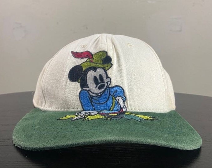 Vintage Mickey Mouse Snapback Hat Cap Made USA OSFA Walt Disney World WDW Magic Kingdom Disneyland 1990s 90s