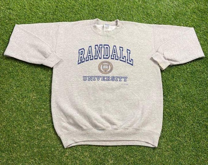 Vintage Randall University Crewneck Sweatshirt Gildan Size Medium M Christian College Moore Oklahoma 1990s 90s Pull Over Oversized
