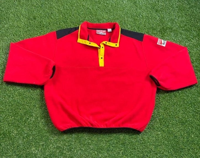 Vintage Marlboro Team Advantage Fleece Sweater Size Xtra Large XL American Made Smoking Cigarettes 1990s 90s