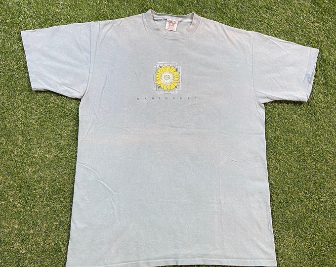 Vintage Nantucket T Shirt Tee Onetia Made USA Size Xtra Large XL Massachusetts New England Classic 1990s 90s