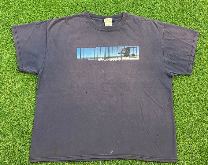 Vintage Defy the Laws of Gravity T Shirt Tee Size Large L Rollerblades Surf Roller Skate Snowboarding 1990s 90s Extreme Sports Hawk