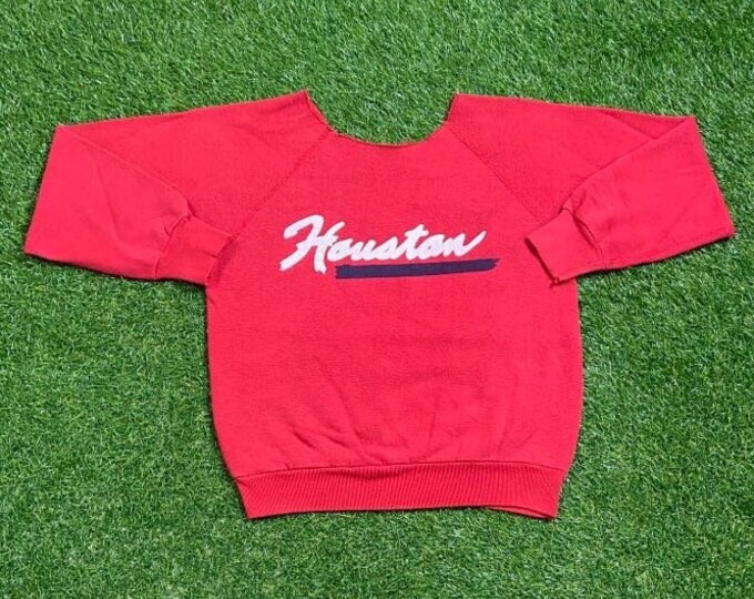 Vintage Houston Texas Crewneck Sweatshirt Size Youth Large Rockets Texans Astros Dallas Austin 1990s 90s Pull Over Oversized
