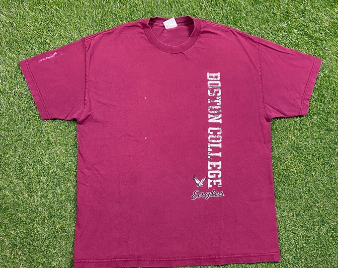 Vintage Boston College Eagles T Shirt Tee Made USA Size Xtra Large XL Massachusetts New England Classic University