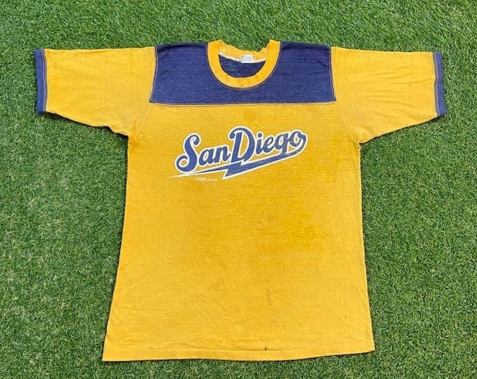 Vintage San Diego Chargers T Shirt Tee Crazy Shirts Made USA Size Large L NFL Football California 1970s 70s