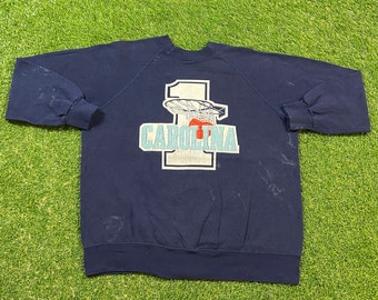 Vintage UNC University of North Carolina Tar Heels Crewneck Sweatshirt Size Xtra Large XL NCAA College Basketball Sports 1990s 90s