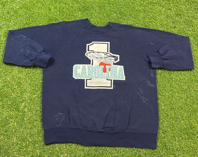 Vintage UNC University of North Carolina Tar Heels Crewneck Sweatshirt Size Xtra Large XL NCAA College Basketball Sports 1990s 90s