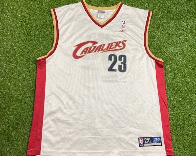 Vintage Cleveland Cavaliers LeBron James #23 Jersey Reebok Size XXL 2XL NBA Basketball Cavs Ohio 00s
