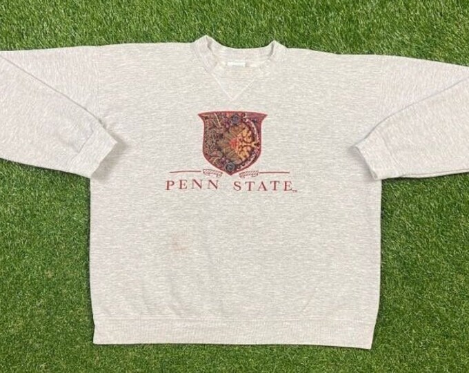 Vintage Penn State University Crewneck Sweatshirt Tultex Made USA Size Large L NCAA College Football Nittany Lions Pull Over 1990s 90s