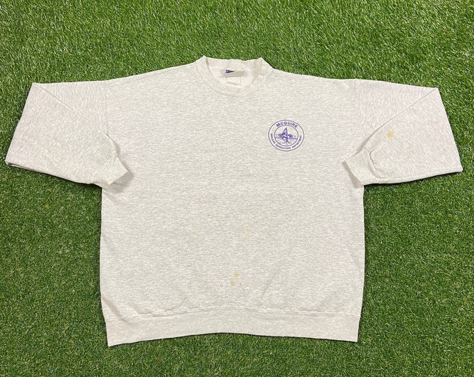 Vintage McGuire Nuclear Generation Department Crewneck Sweatshirt Hanes Size Large L Pure Energy Chernobyl Pull Over Oversized