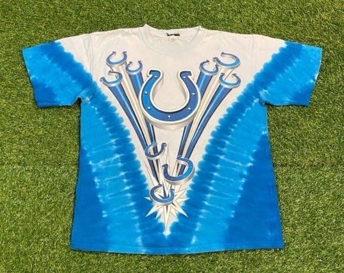 Vintage Indianapolis Colts Tie Dye T Shirt Tee Size Small S NFL Football AFC Indiana Peyton Manning 1990s 90s