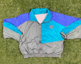 Vintage Givenchy Windbreaker Zip Up Jacket Size XXL 2XL Designer Multi Color 1990&#39;s 90&#39;s Logo Streetwear Fashion Fit Sport 80s