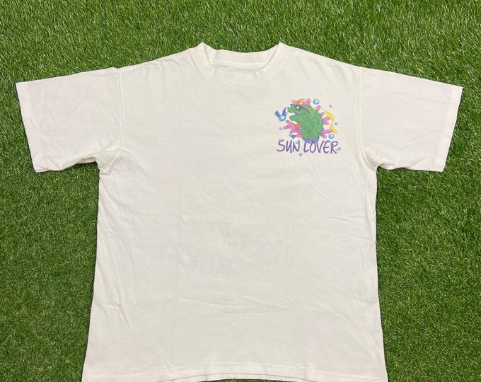 Vintage Party Moray Sun Lover T Shirt Tee Size Large L Wacky Fun Art 80s 1980s Original Classic Party Festival Pop Casual