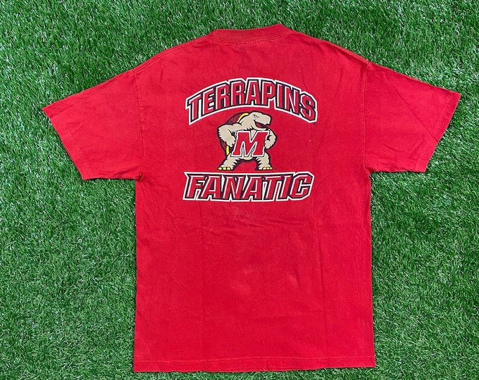 Vintage University of Maryland T Shirt Tee Size Large L Terrapins NCAA College Basketball DMV 1990s 90s