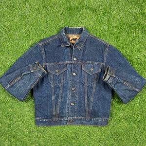 Vintage Levi&#39;s Strauss & Co Jean Jacket Size Small S American USA Classic Blue Jean Jacket Button Down Blanket Lined 1950s 50s Big E?