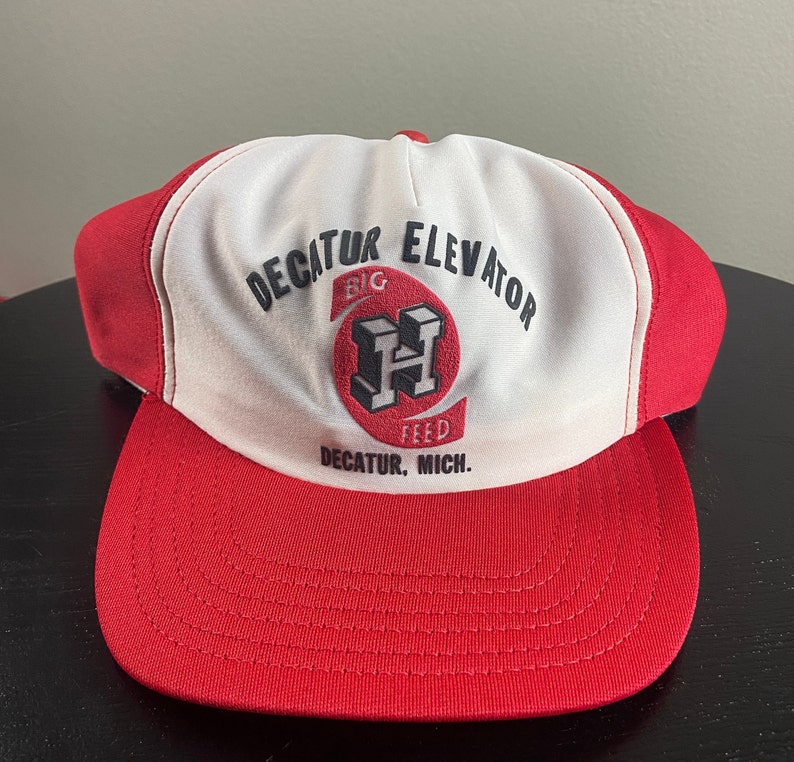Vintage Big H Feed Snapback Hat Made USA OSFA Decatur Elevator Michigan ...