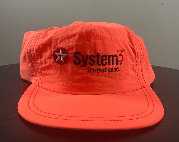 Vintage Texaco System 3 Snapback Hat Cap Made USA OSFA Oil Gas Station NASCAR Racing Daytona 500 1990s 90s