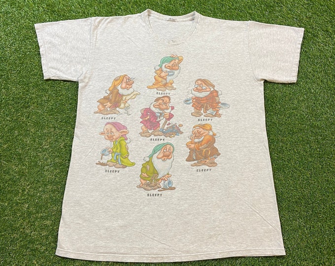 Vintage Seven Dwarfs Snow White T Shirt Tee Size XXL 2XL Walt Disney World Magic Kingdom Mickey Mouse Disneyland WDW 1990s 90s Slim Shady