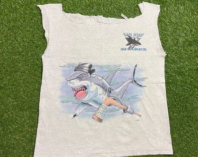 Vintage San Jose Sharks T Shirt Tee Size XXL 2XL NHL Hockey California 1990s 90s